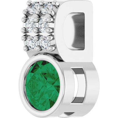 Natural Emerald & .04 CTW Natural Diamond Pendant