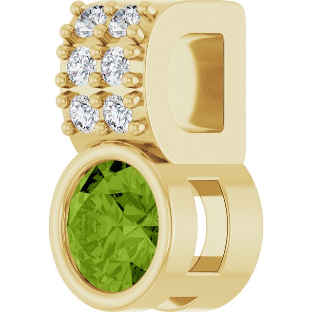Natural Peridot & .04 CTW Natural Diamond Pendant