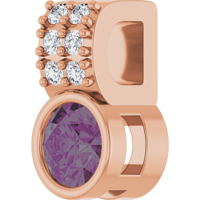 Lab-Grown Alexandrite & .04 CTW Natural Diamond Pendant