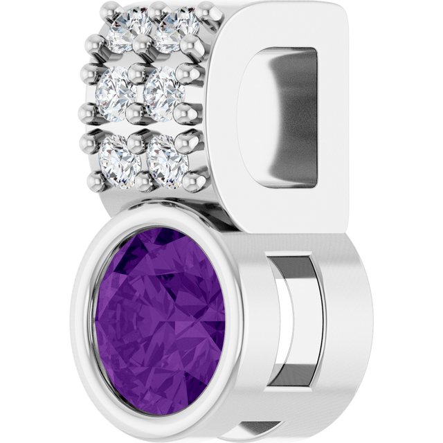 Natural Amethyst & .04 CTW Natural Diamond Pendant