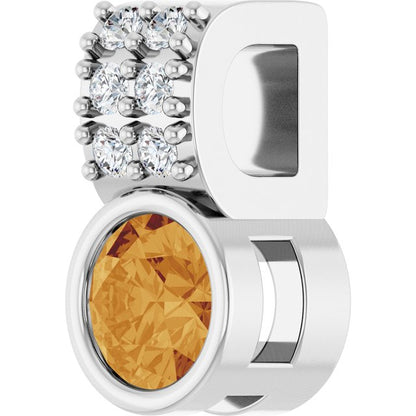 Natural Citrine & .04 CTW Natural Diamond Pendant