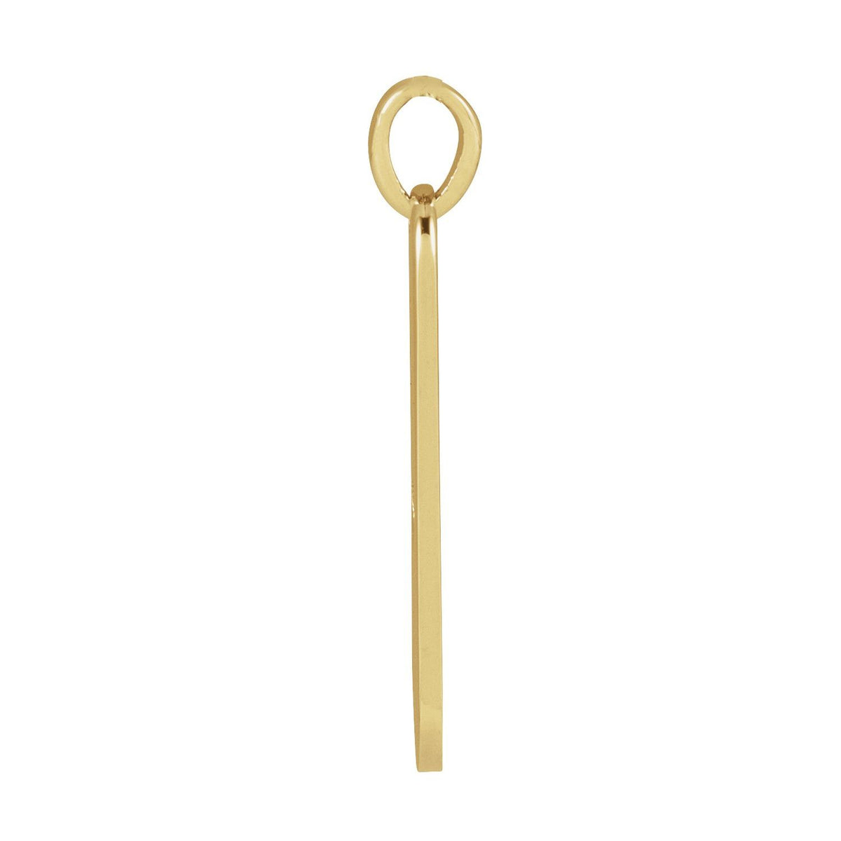 14K Yellow Gold Engravable Heart Bar Pendant