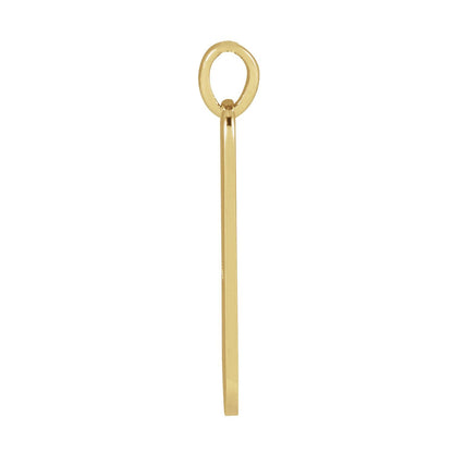 14K Yellow Gold Engravable Heart Bar Pendant