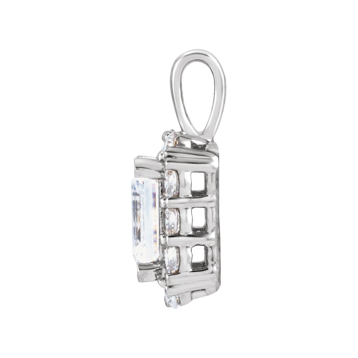 1 1/2 CTW Lab-Grown Diamond Halo-Style Pendant, 10.76 x 9.08 mm