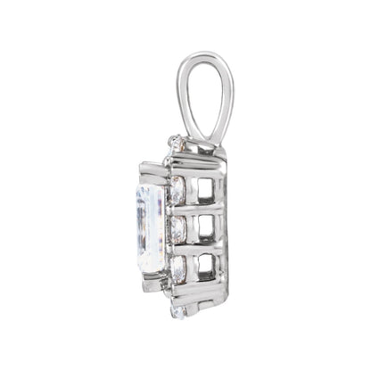 1 1/2 CTW Lab-Grown Diamond Halo-Style Pendant, 10.76 x 9.08 mm