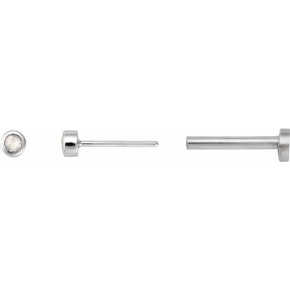 .01 CT Rose-Cut Natural Diamond Stud Earring