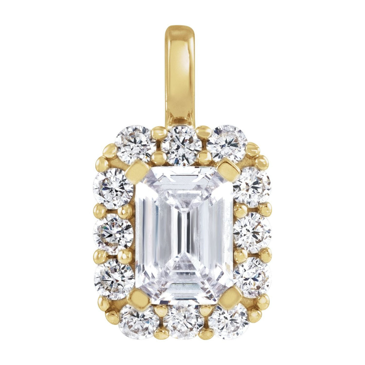 1 1/2 CTW Lab-Grown Diamond Halo-Style Pendant, 10.76 x 9.08 mm