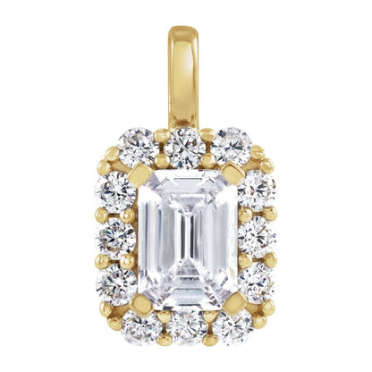 1 1/2 CTW Lab-Grown Diamond Halo-Style Pendant, 10.76 x 9.08 mm