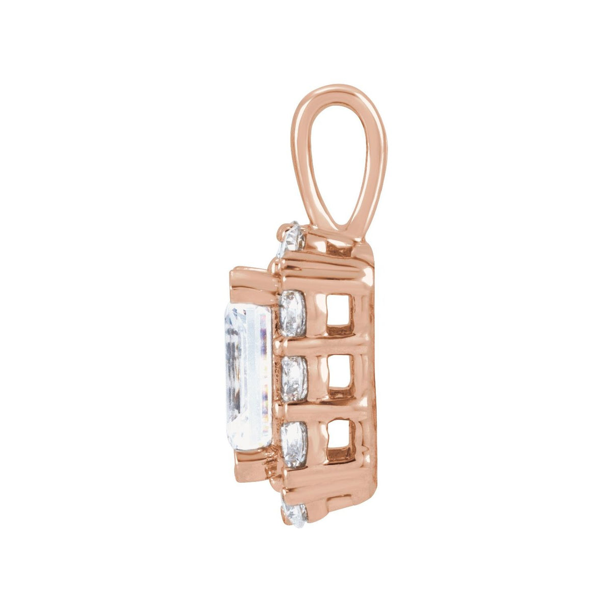1 1/2 CTW Lab-Grown Diamond Halo-Style Pendant, 10.76 x 9.08 mm