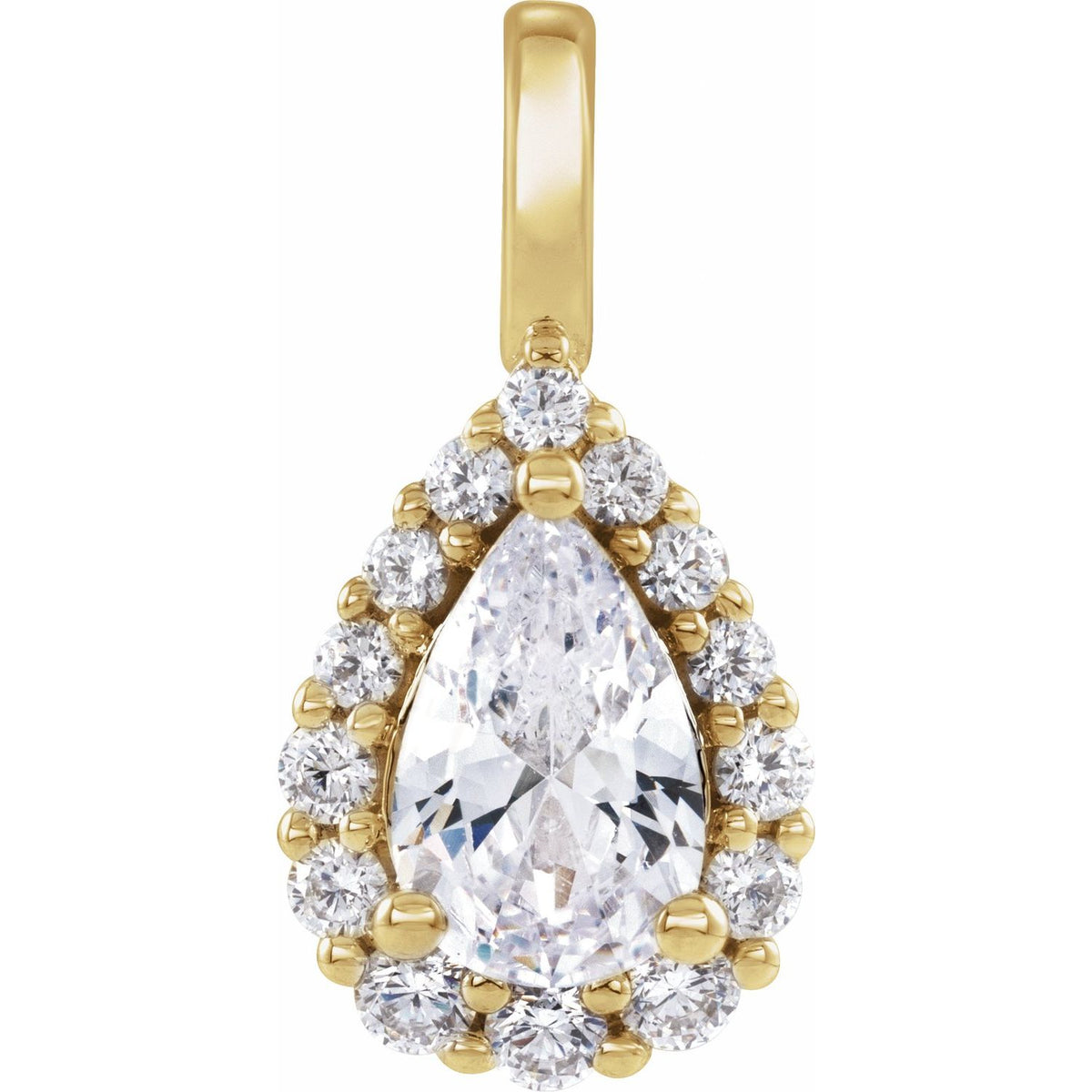 1 1/2 CTW Lab-Grown Diamond Halo-Style Pendant, 17.75 x 8.72 mm