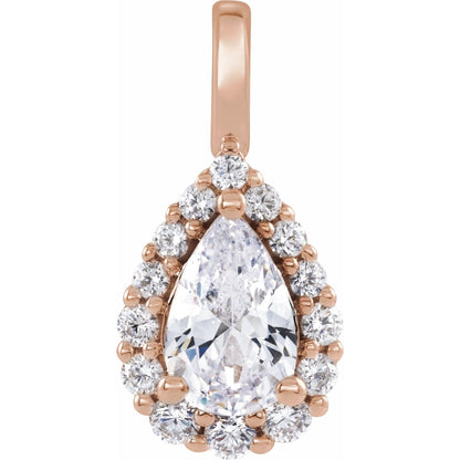 1 1/2 CTW Lab-Grown Diamond Halo-Style Pendant, 17.75 x 8.72 mm