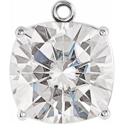 1/2 CT Natural Diamond 4-Prong Basket Dangle, 5.4 mm x 7 mm