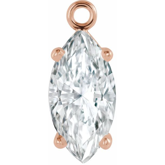 1/4 CT Natural Diamond 4-Prong Dangle, 3.3 mm x 7.4 mm