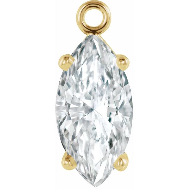 1 CT Lab-Grown Diamond 4-Prong Dangle, 5.2 mm x 10.5 mm