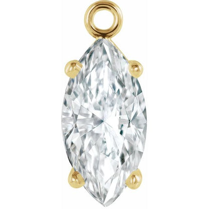 1/4 CT Lab-Grown Diamond 4-Prong Dangle, 3.3 mm x 7.4 mm