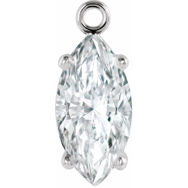 1/4 CT Lab-Grown Diamond 4-Prong Dangle, 3.3 mm x 7.4 mm