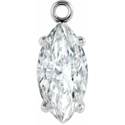 1/4 CT Lab-Grown Diamond 4-Prong Dangle, 3.3 mm x 7.4 mm