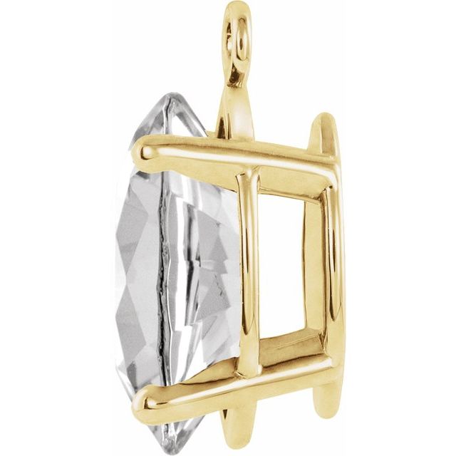 1 CT Natural Diamond 4-Prong Dangle, 5.2 mm x 10.5 mm