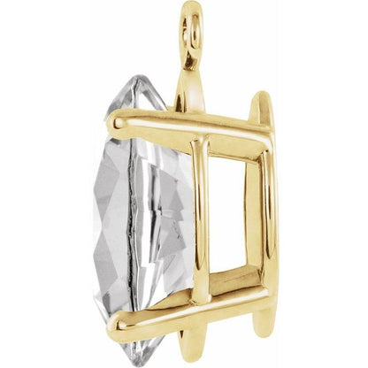 1 CT Lab-Grown Diamond 4-Prong Dangle, 5.2 mm x 10.5 mm