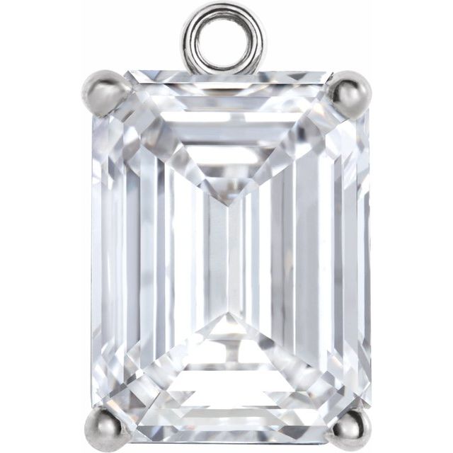 1/2 CT Lab-Grown Diamond 4-Prong Basket Dangle, 4.9 mm x 8.2 mm