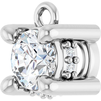 1/4 CTW Natural Diamond Hidden Halo Dangle