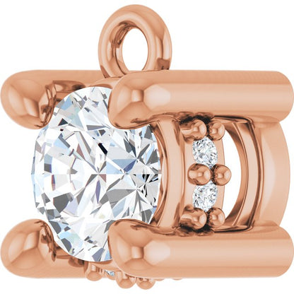 1/4 CTW Natural Diamond Hidden Halo Dangle