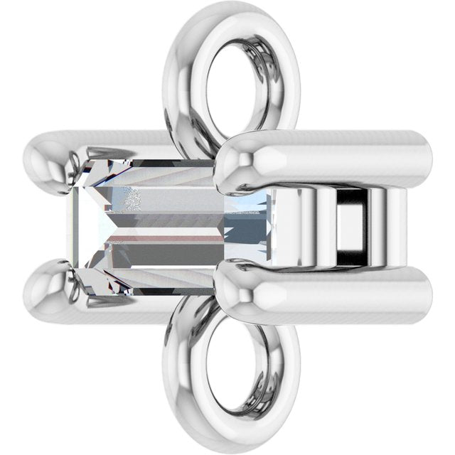 .06 CT Natural Diamond 4-Prong Link, 3.7 mm x 5 mm