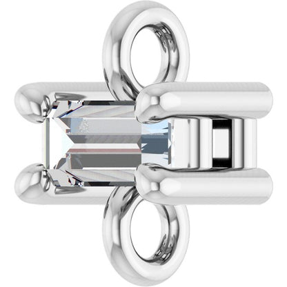 .06 CT Natural Diamond 4-Prong Link, 3.7 mm x 5 mm