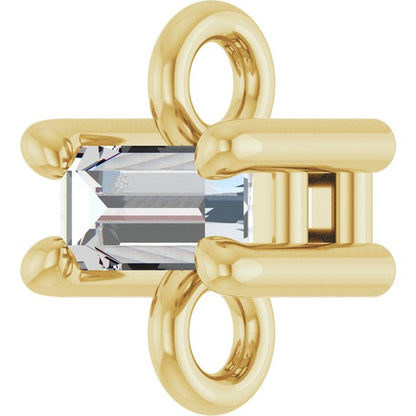 .06 CT Natural Diamond 4-Prong Link, 3.7 mm x 5 mm