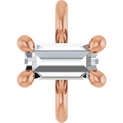 .06 CT Natural Diamond 4-Prong Link, 3.7 mm x 5 mm