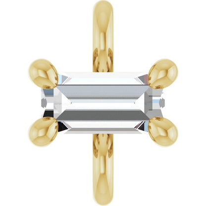 .06 CT Natural Diamond 4-Prong Link, 3.7 mm x 5 mm