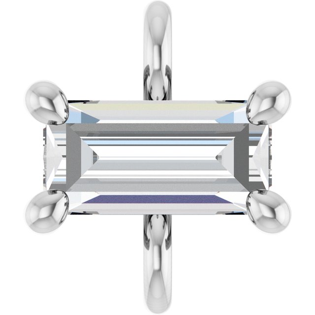 .06 CT Natural Diamond 4-Prong Link, 3.7 mm x 5 mm