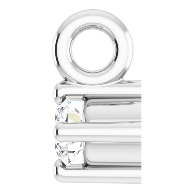 .02 CT Natural Diamond Dangle, 2.5 mm x 4.3 mm