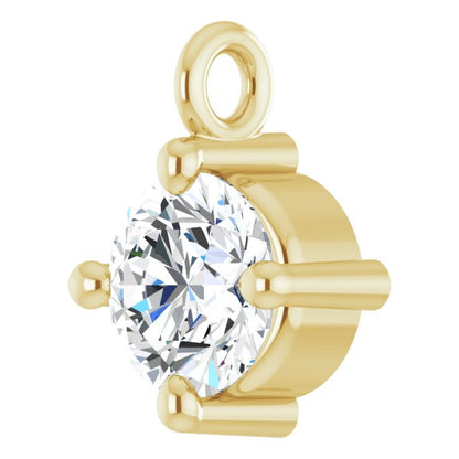 1/6 CT Natural Diamond Dangle, 4.75 mm x 6.4 mm