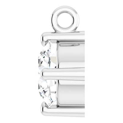 3/8 CT Natural Diamond Dangle, 5.9 mm x 7.6 mm
