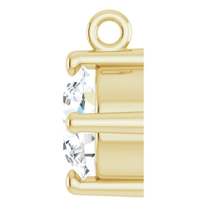 1/2 CT Natural Diamond Dangle, 6.5 mm x 8.2 mm