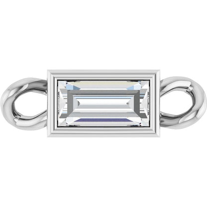 1/8 CT Natural Diamond Bezel-Set Link, 3 mm x 9.1 mm