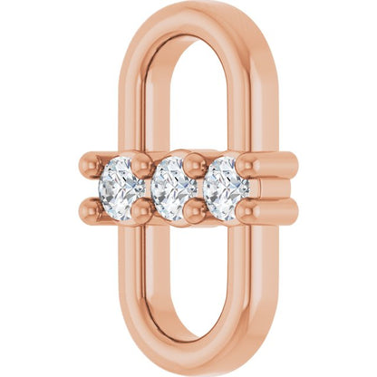 .05 CTW Natural Diamond Link, 6.5 mm x 10 mm