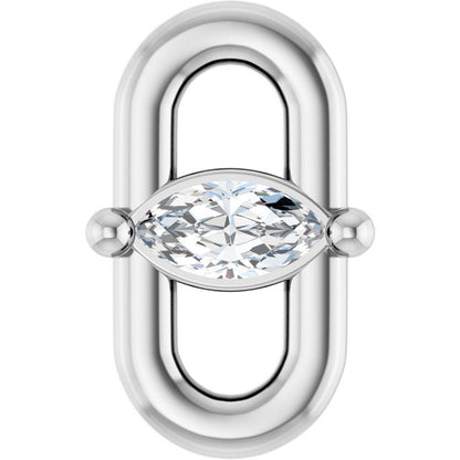 .03 CT Lab-Grown Diamond Link, 4.4 mm x 7 mm