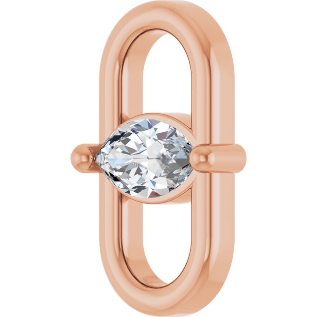 1/8 CT Natural Diamond Link, 6.1 mm x 10 mm