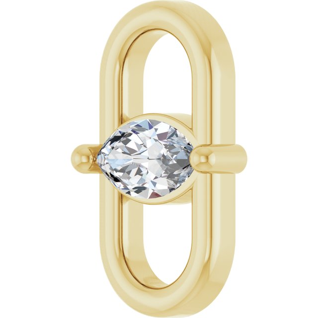 1/8 CT Natural Diamond Link, 6.1 mm x 10 mm