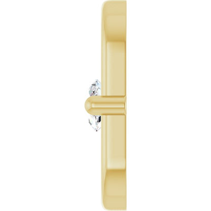 1/8 CT Natural Diamond Link, 6.1 mm x 10 mm
