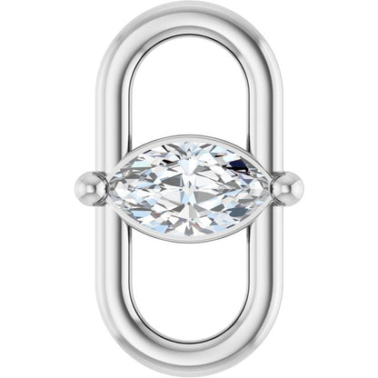 1/8 CT Natural Diamond Link, 6.1 mm x 10 mm