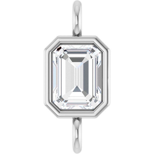 1/4 CT Natural Diamond Bezel-Set Link, 4.2 mm x 9.6 mm