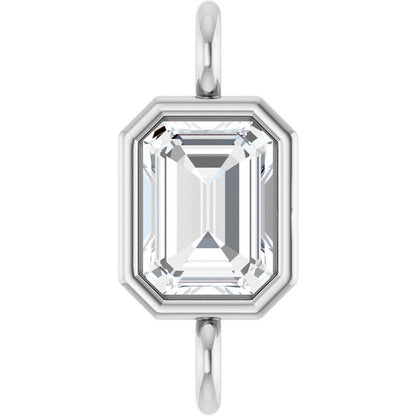 1/4 CT Natural Diamond Bezel-Set Link, 4.2 mm x 9.6 mm