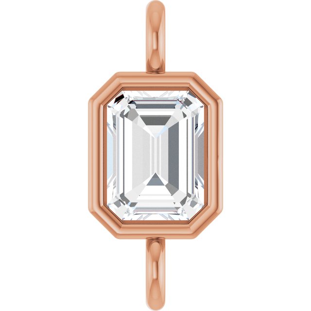 1/4 CT Natural Diamond Bezel-Set Link, 4.2 mm x 9.6 mm