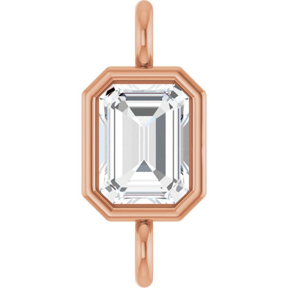 1/4 CT Natural Diamond Bezel-Set Link, 4.2 mm x 9.6 mm