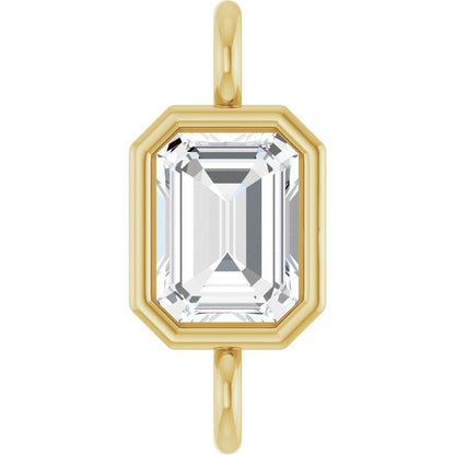 1/4 CT Natural Diamond Bezel-Set Link, 4.2 mm x 9.6 mm