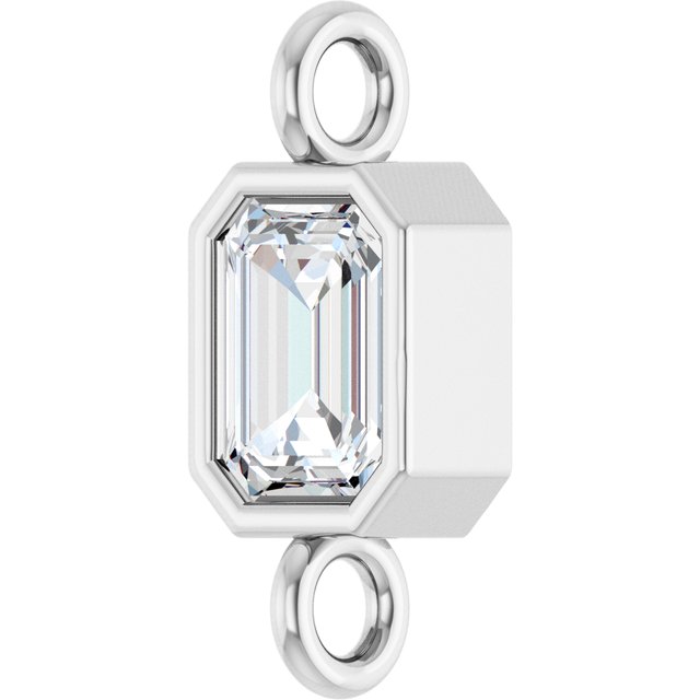 1/4 CT Natural Diamond Bezel-Set Link, 4.2 mm x 9.6 mm