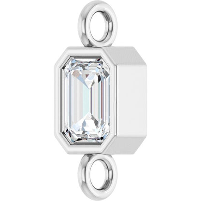 1/4 CT Natural Diamond Bezel-Set Link, 4.2 mm x 9.6 mm